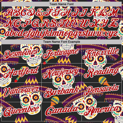 Custom Black Red-White Day of the Dead Mexican Sugar Skull Performance Polo Shirt