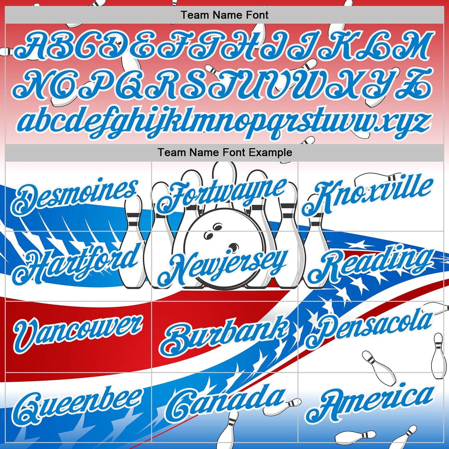 Custom Red Blue-White Bowling American Flag Gradient Performance Polo Shirt