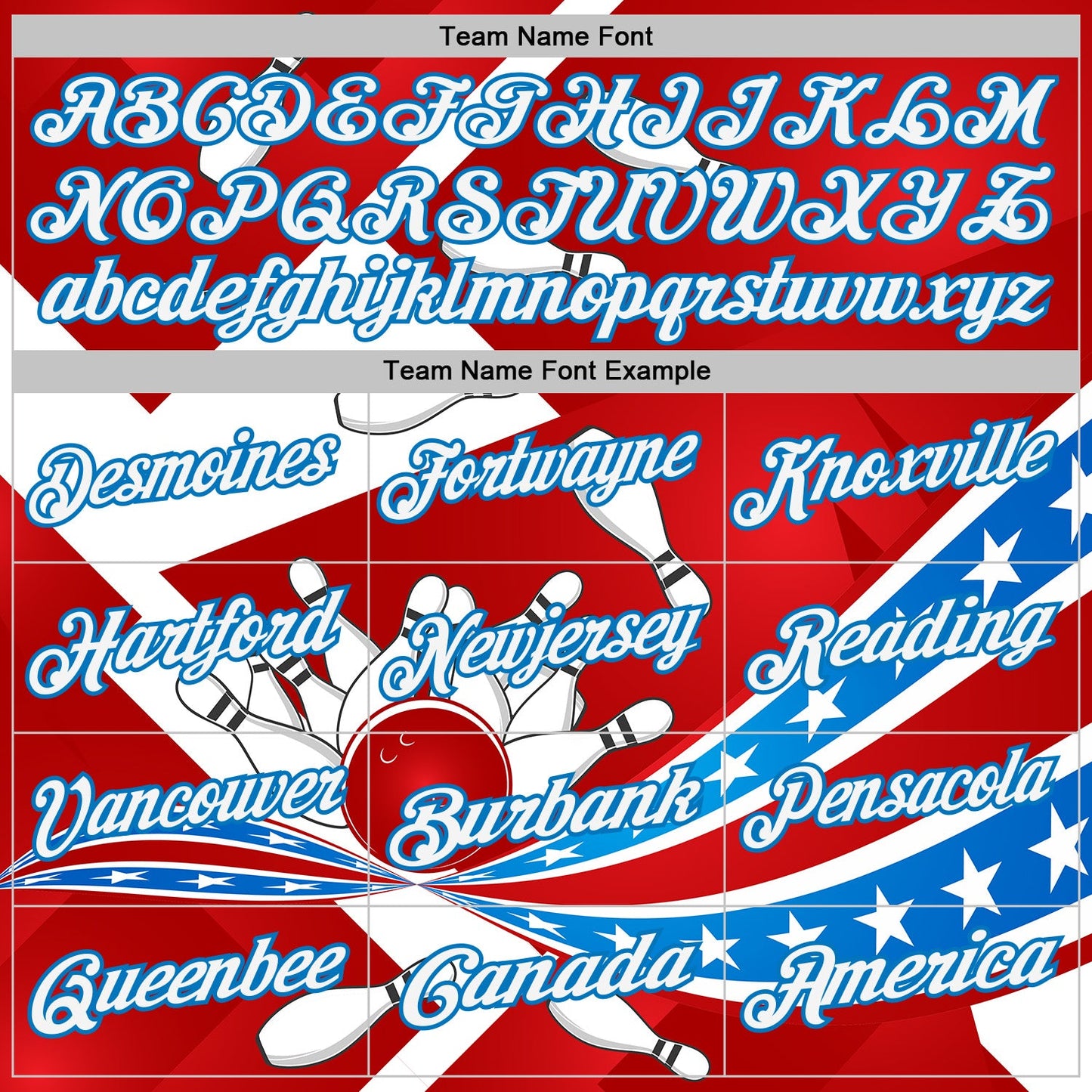 Custom Red White-Blue Bowling Strike American Flag Performance Polo Shirt