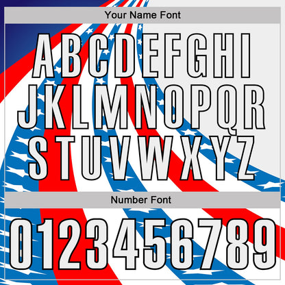 Custom White Red Blue-Black Bowling American Flag Performance Polo Shirt