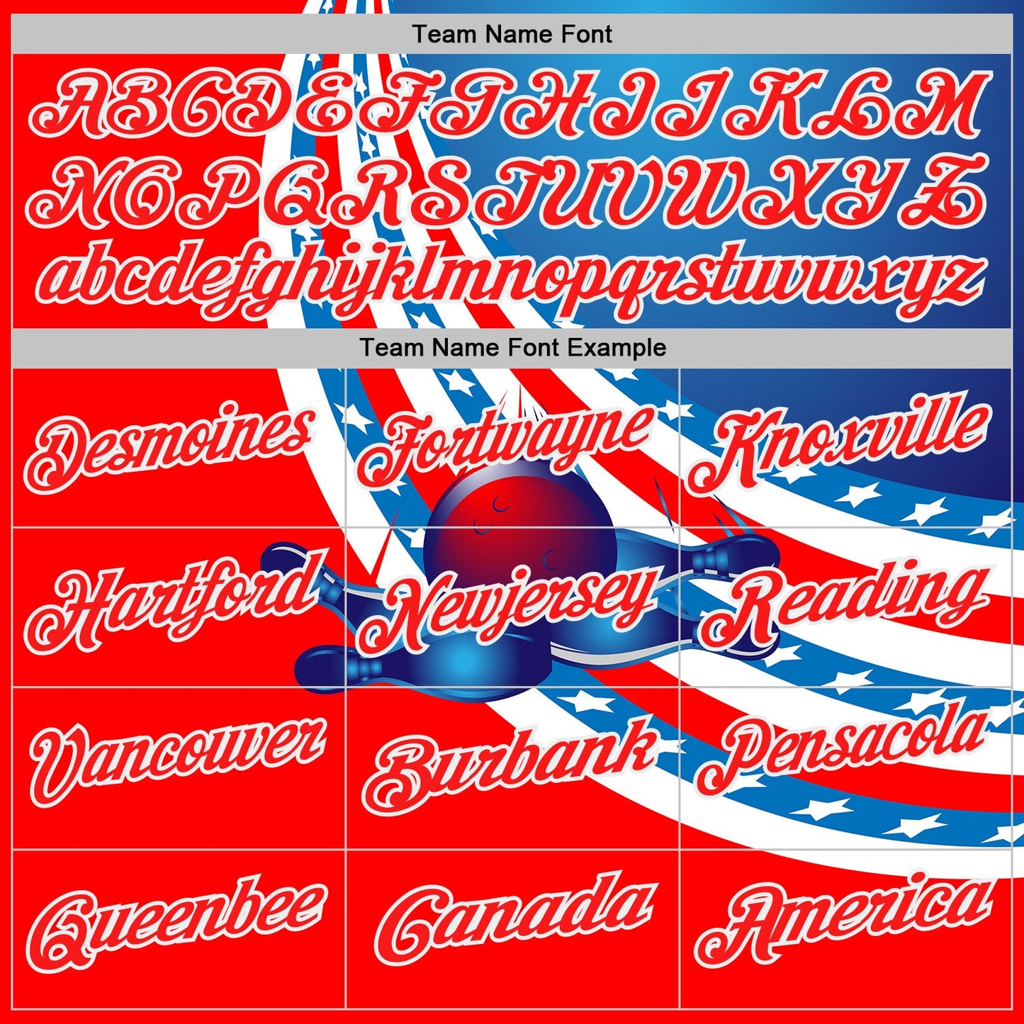Custom Blue Red-White Bowling Strike American Flag Performance Polo Shirt