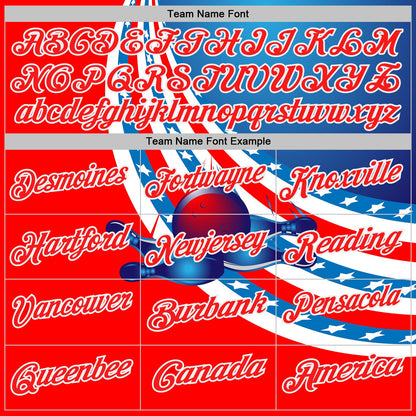 Custom Blue Red-White Bowling Strike American Flag Performance Polo Shirt