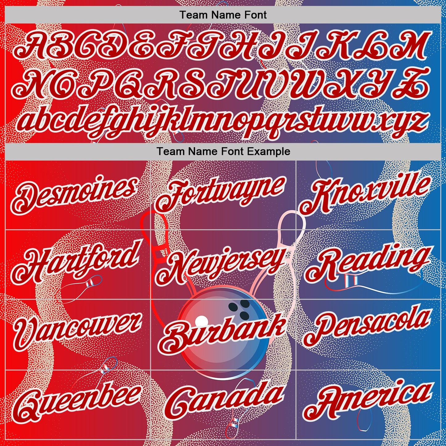 Custom Red Blue-White Bowling Retro Abstract Performance Polo Shirt