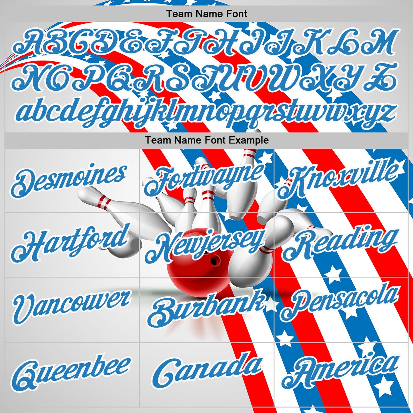 Custom White Blue-Red Bowling Strike American Flag Performance Polo Shirt