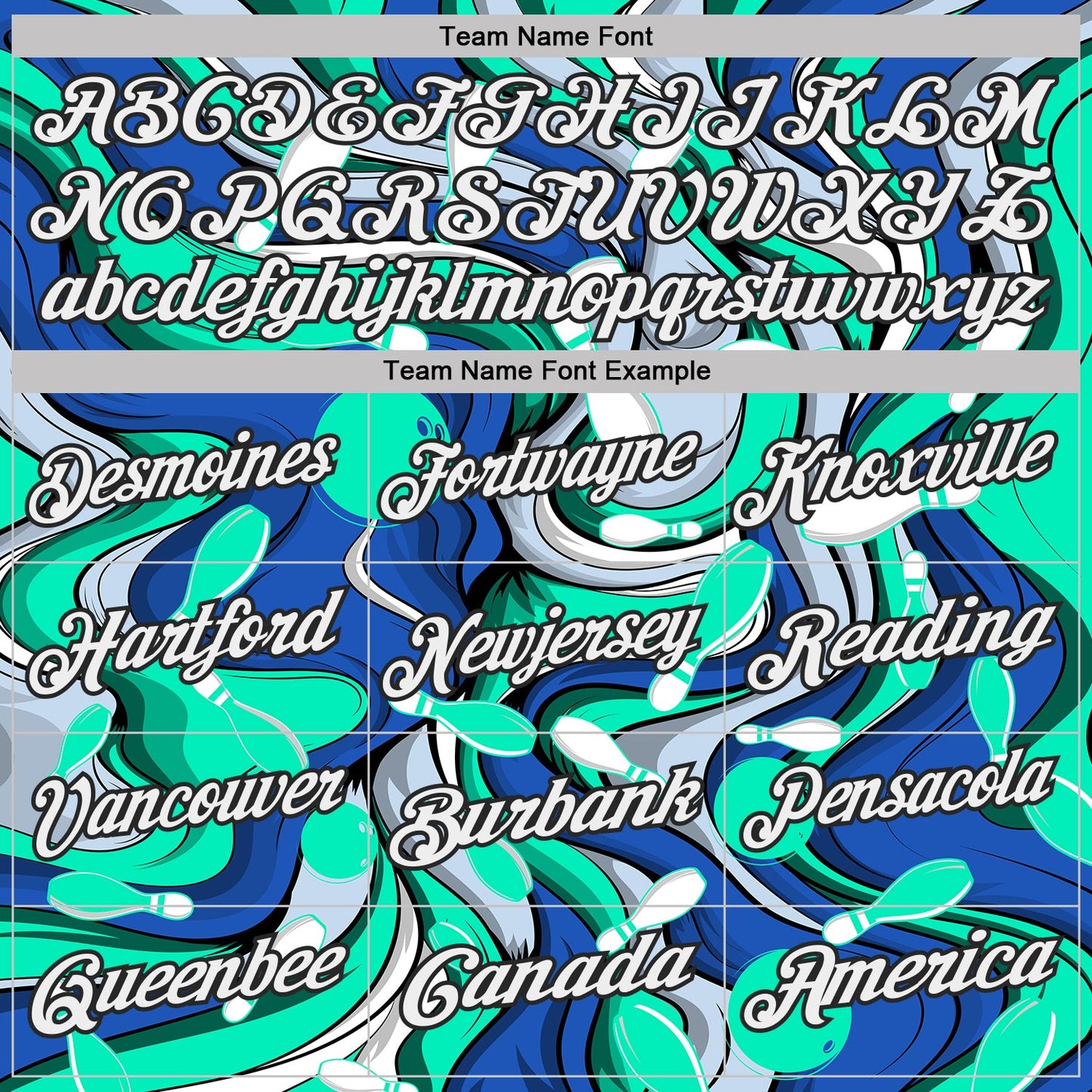 Custom Blue White Green-Black Bowling Fluid Liquid Performance Polo Shirt
