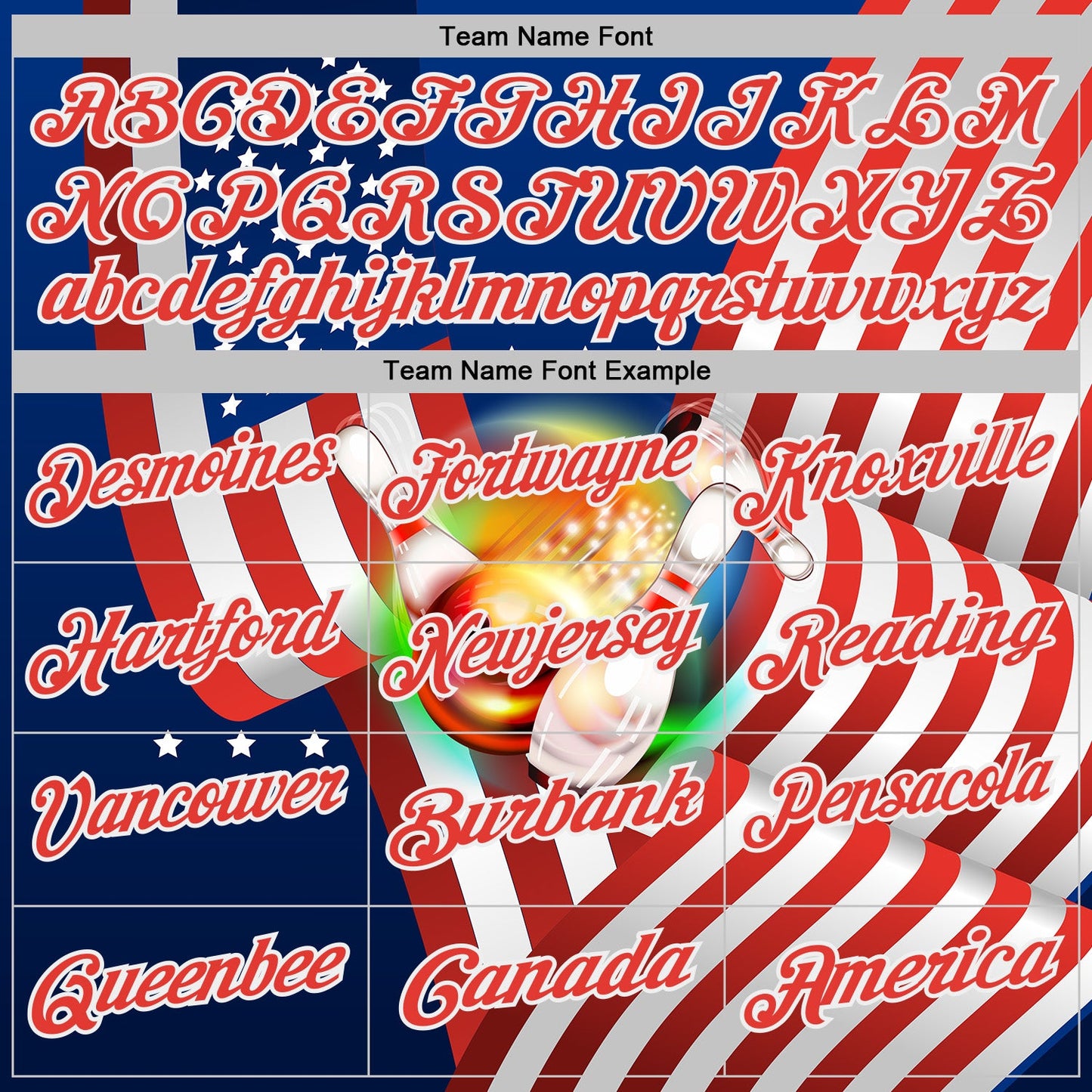 Custom Blue Red-White Bowling Strike American Flag Performance Polo Shirt