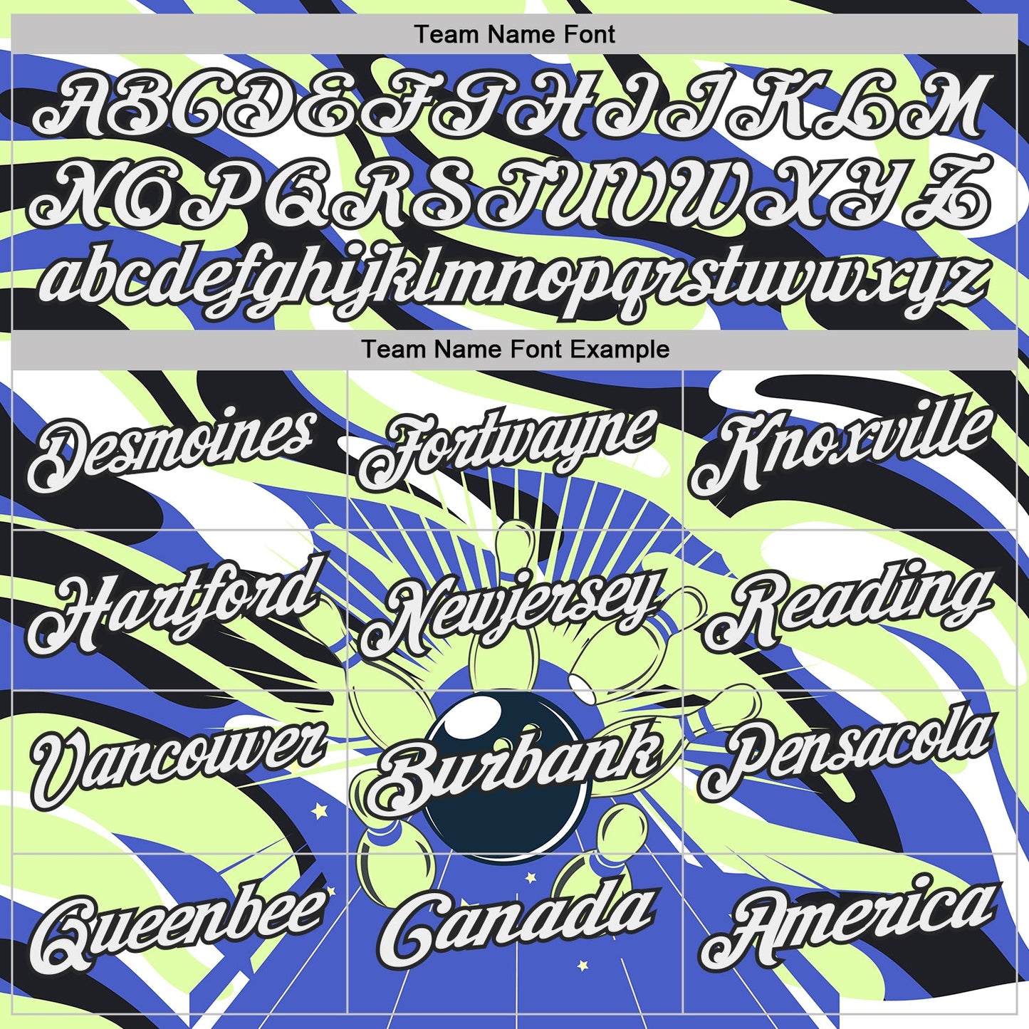 Custom Blue White Pea Green-Black Bowling Strike Fluid Liquid Performance Polo Shirt