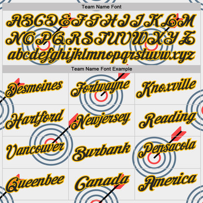 Custom White Black-Gold Archery Target Bullseye Performance Polo Shirt