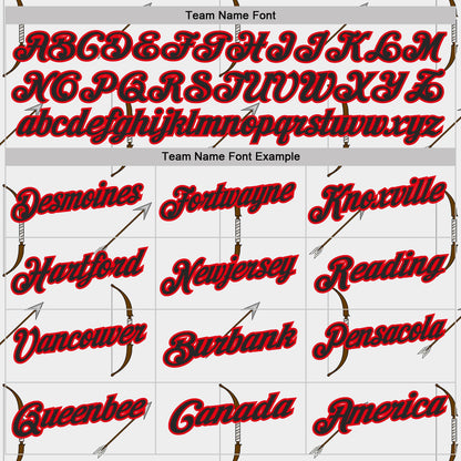 Custom White Black-Fire Red Bow And Arrow Archery Performance Polo Shirt