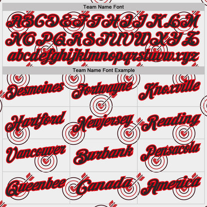 Custom White Black-Fire Red Archery Target Bullseye Performance Polo Shirt