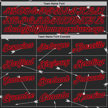 Custom Black-Fire Red Arrow Archery Performance Polo Shirt