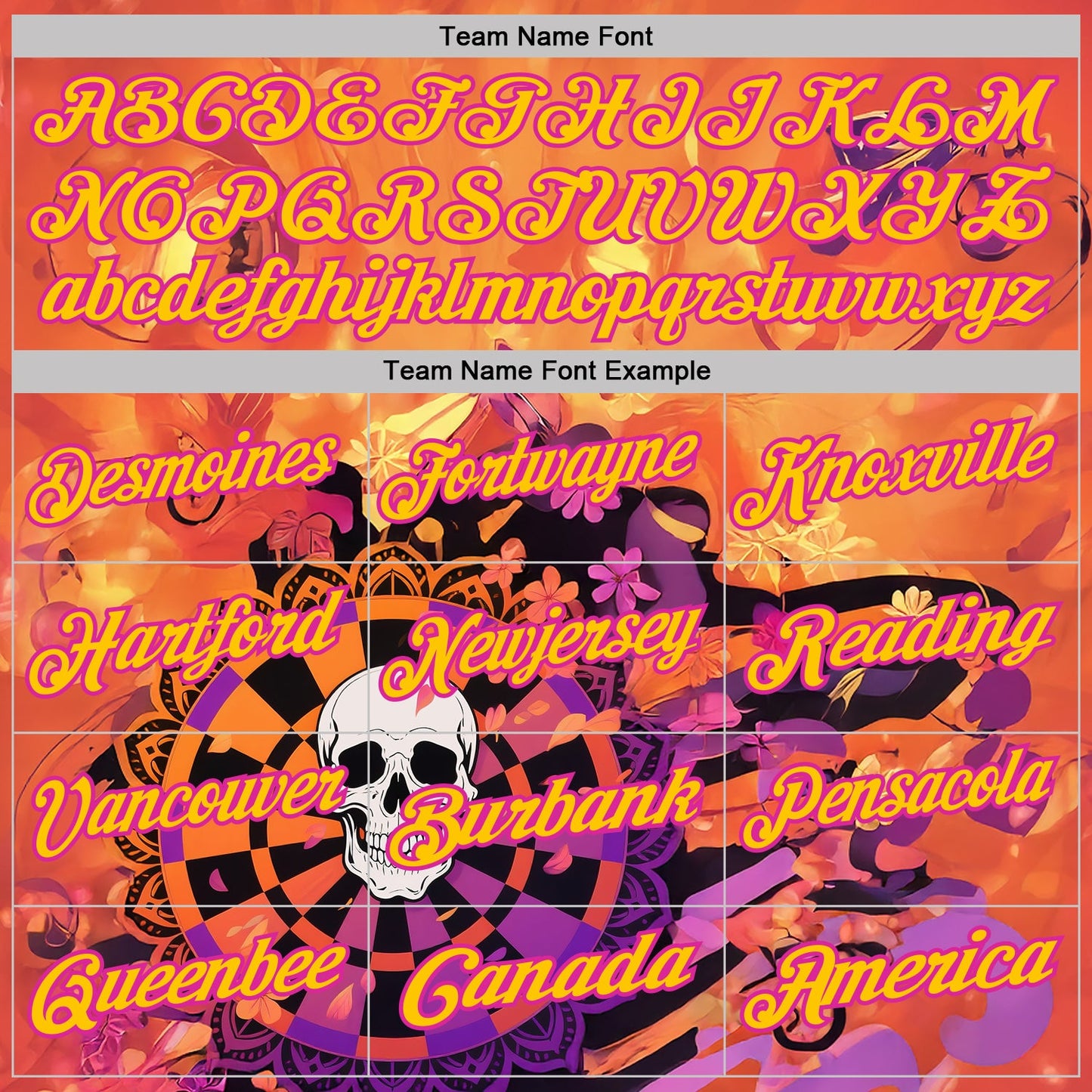 Custom Orange Yellow-Deep Pink Darts Flora Skull Dartboard Performance Polo Shirt