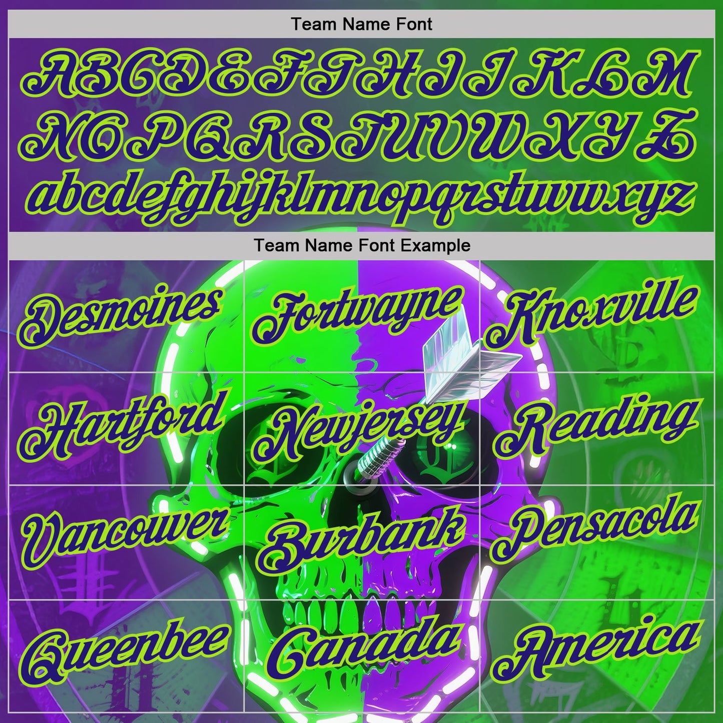 Custom Green Dark Purple-Neon Green Darts Two Tone Skull Dartboard Performance Polo Shirt