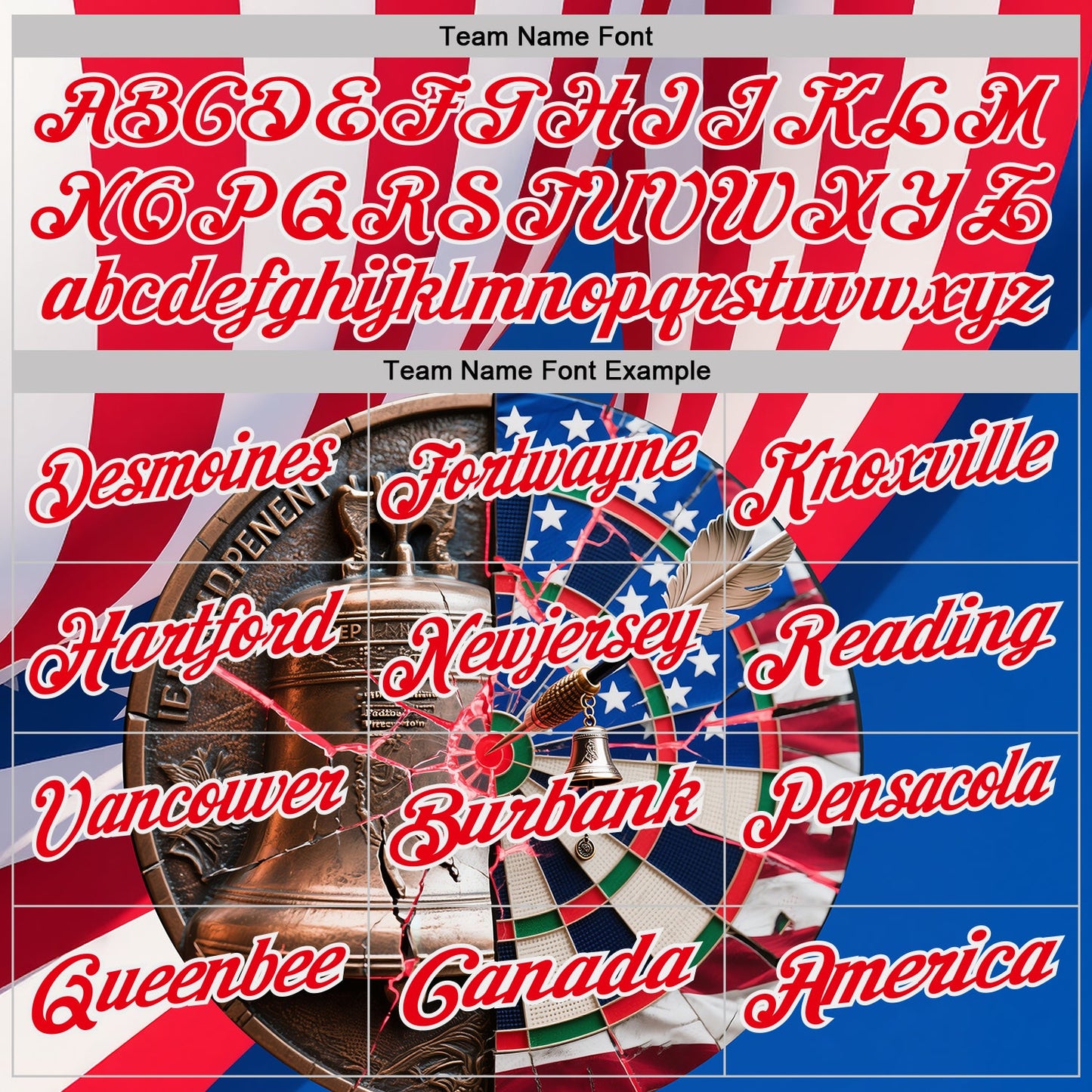 Custom Blue Fire Red-White Darts Liberty Bell American Flag Dartboard Performance Polo Shirt