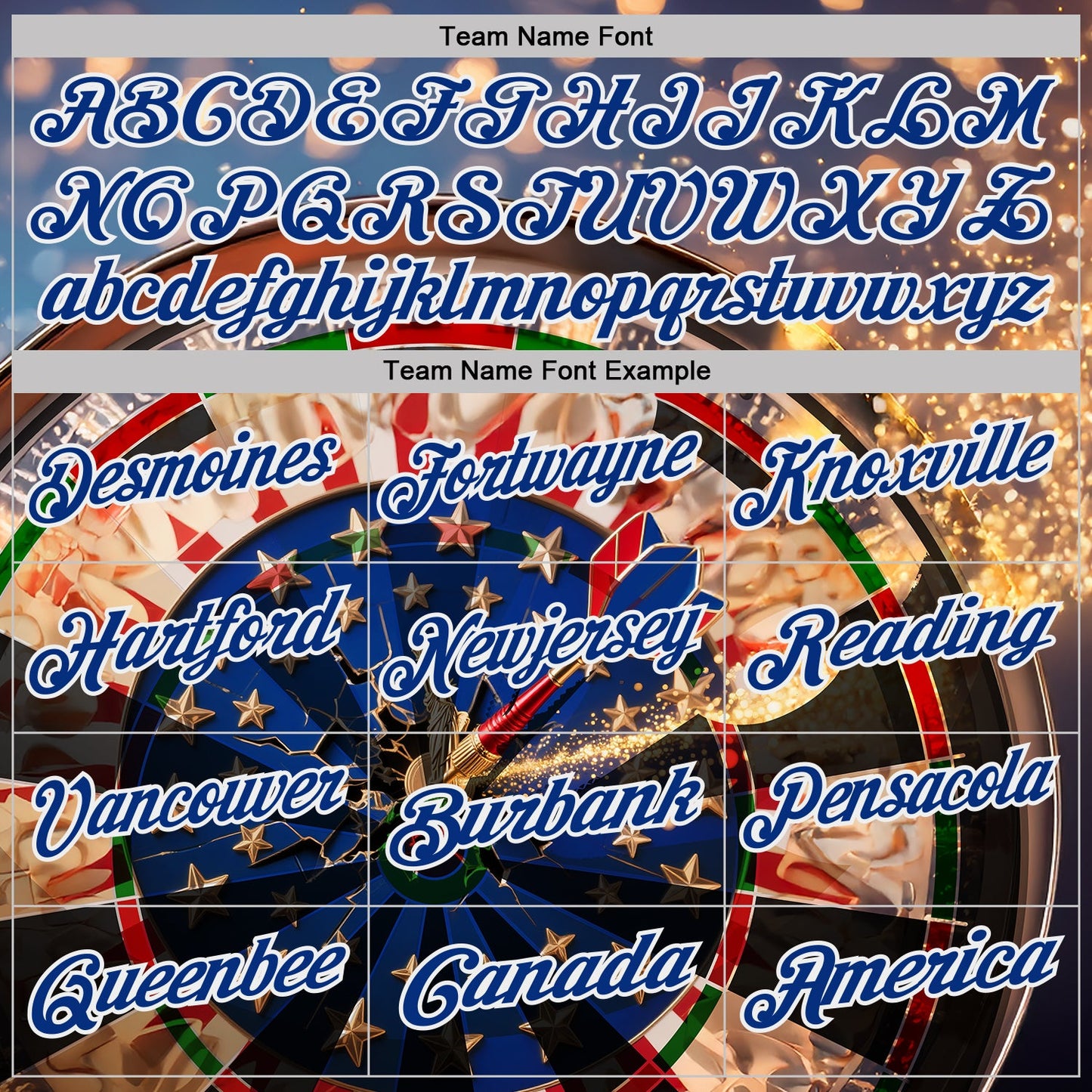 Custom Blue Royal-White Darts American Flag Dartboard Performance Polo Shirt