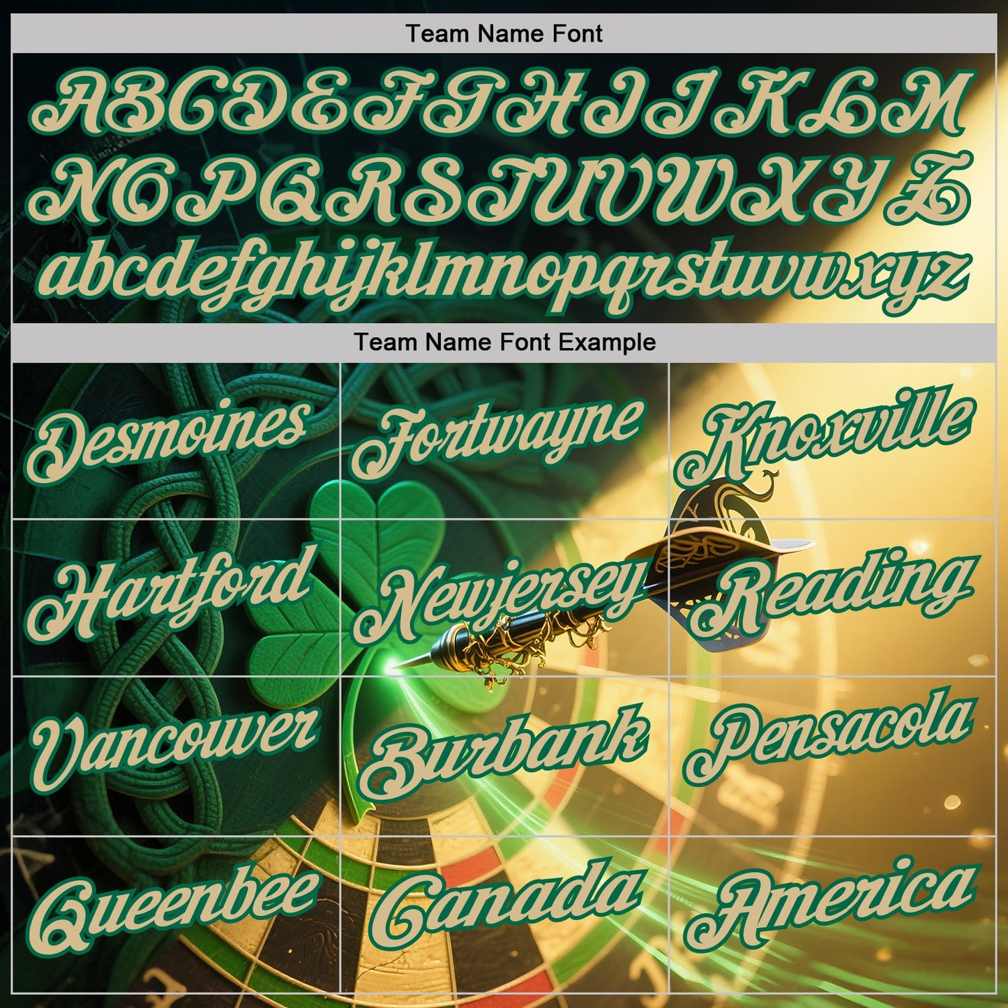 Custom Green Vegas Gold-Kelly Green Darts St.Patrick's Day Shamrock Dartboard Performance Polo Shirt