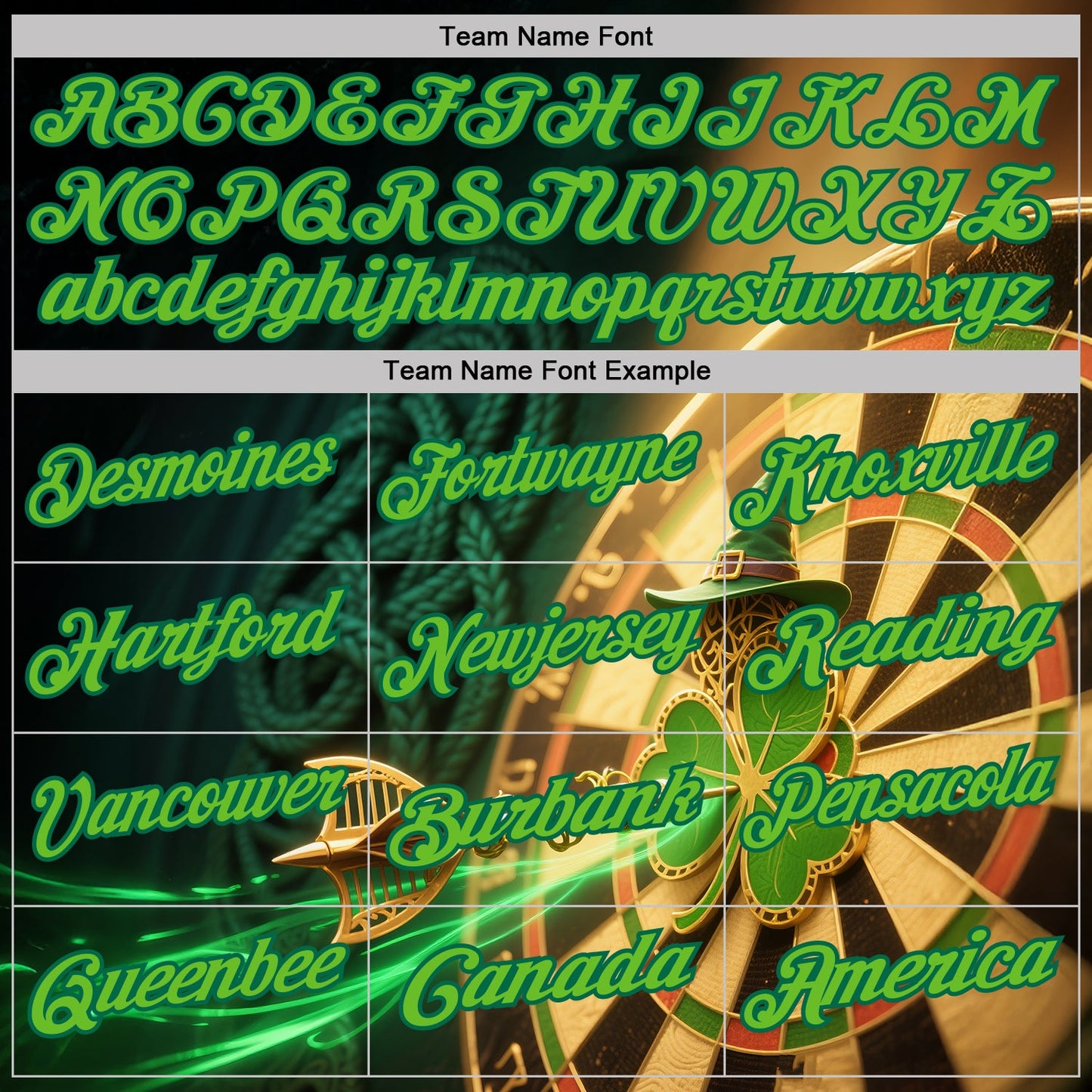 Custom Black Aurora Green-Kelly Green Darts St.Patrick's Day Shamrock Dartboard Performance Polo Shirt