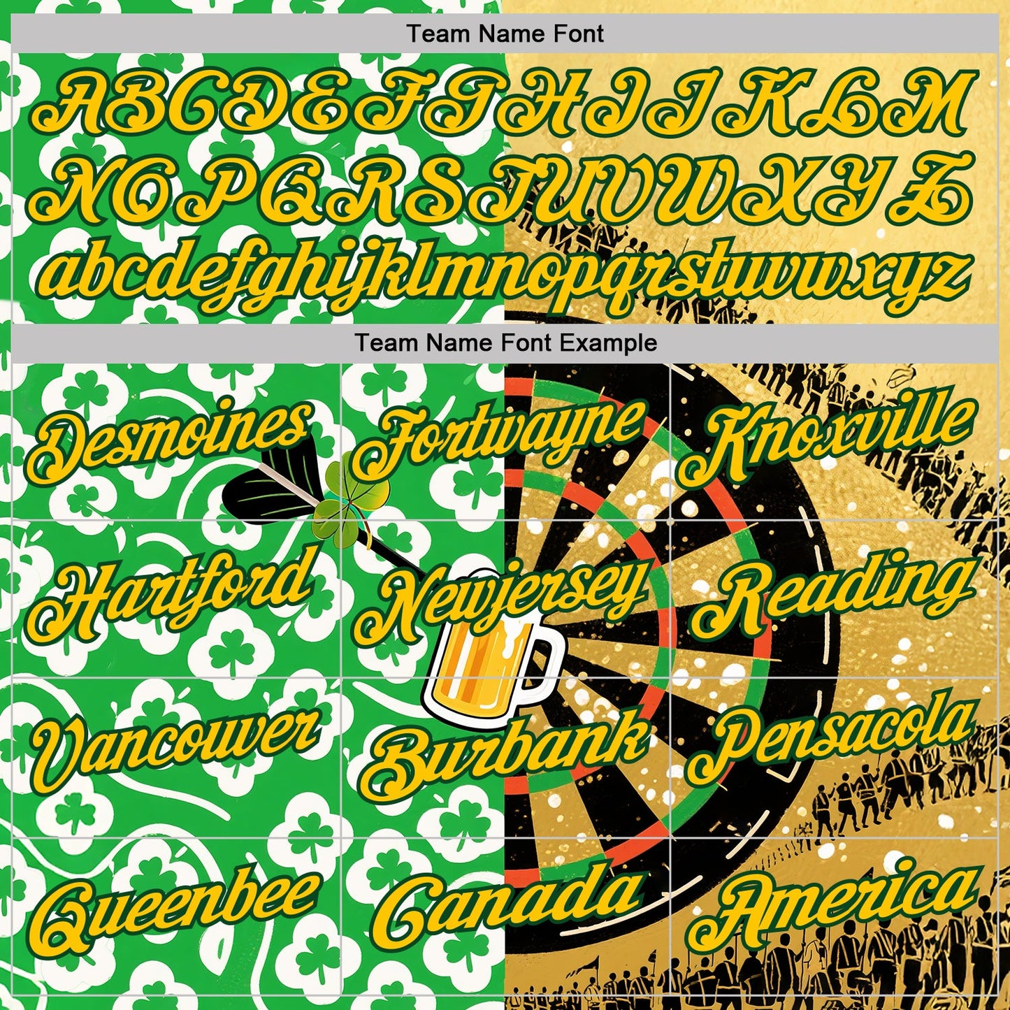 Custom Yellow-Green Darts St.Patrick's Day Shamrock Dartboard Performance Polo Shirt