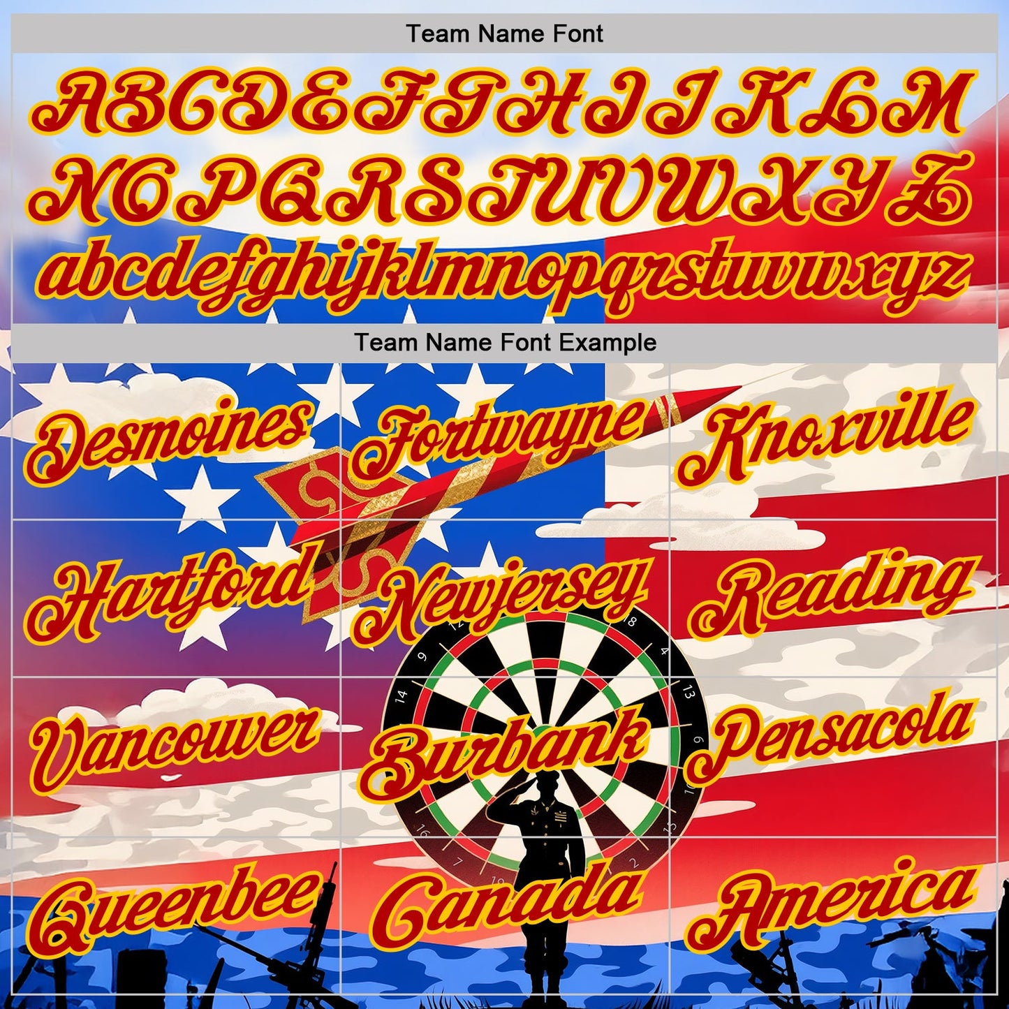Custom Blue Red-Yellow Darts Military American Flag Dartboard Performance Polo Shirt