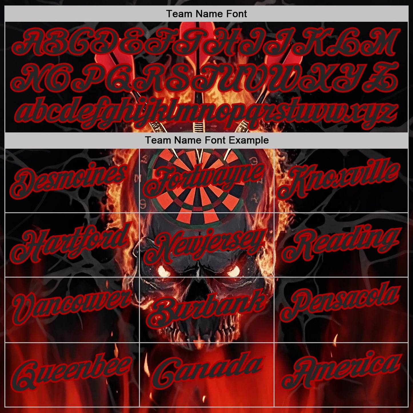 Custom Black-Red Darts Flame Skull Dartboard Performance Polo Shirt