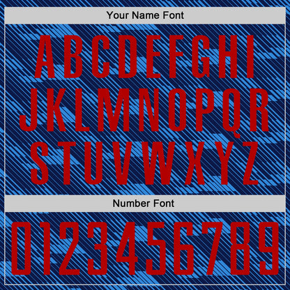 Custom Navy Red-Blue USA Style Patriotic Diagonal Flowing Lines Sublimation Soccer Uniform Jersey