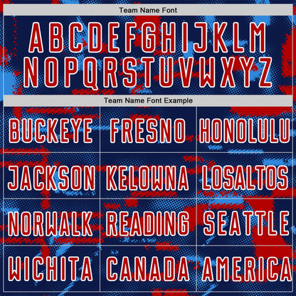 Custom Navy Red Powder Blue-White USA Style Patriotic Digital Pixel Sublimation Soccer Uniform Jersey