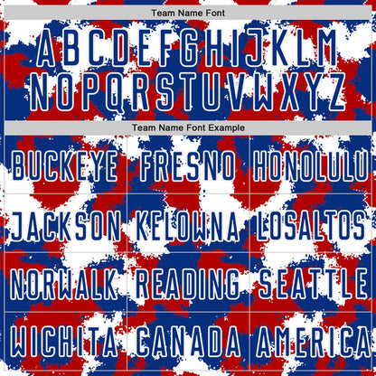 Custom Royal Red-White USA Style Patriotic Splash? Sublimation Soccer Uniform Jersey
