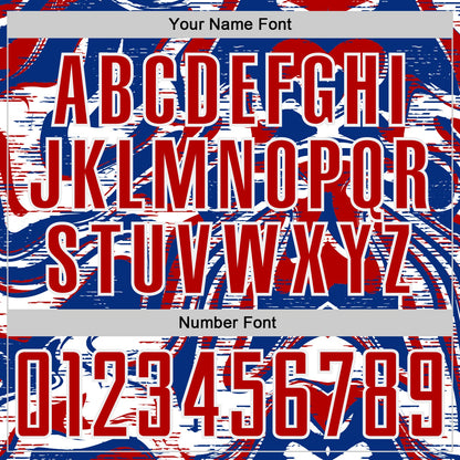 Custom Royal Red-White USA Style Patriotic Liquid Swirl Sublimation Soccer Uniform Jersey