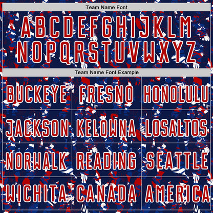 Custom Navy Red-White USA Style Patriotic Abstract Mosaic Confetti Sublimation Soccer Uniform Jersey