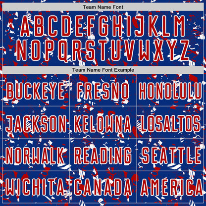Custom Royal Red-White USA Style Patriotic Abstract Mosaic Confetti Sublimation Soccer Uniform Jersey