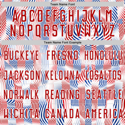 Custom White Red-Royal USA Style Patriotic Wave Sublimation Soccer Uniform Jersey