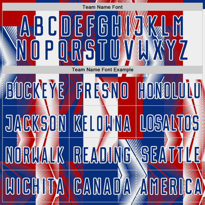 Custom Royal White-Red USA Style Patriotic Geometric Lines Sublimation Soccer Uniform Jersey