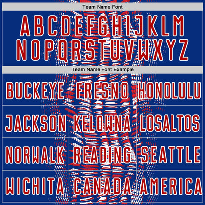 Custom Royal Red-White USA Style Patriotic Geometric Fragments Sublimation Soccer Uniform Jersey