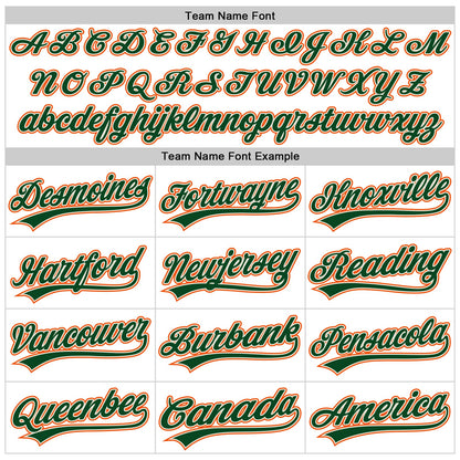 Custom Cream Green-Orange Raglan Sleeves Stripes Two-Button Unisex Softball Jersey