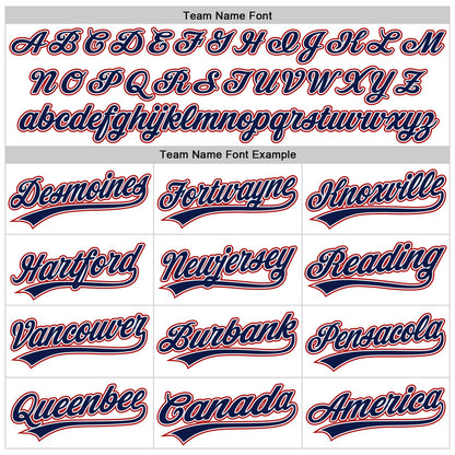 Custom White Navy-Red Raglan Sleeves Stripes Two-Button Unisex Softball Jersey