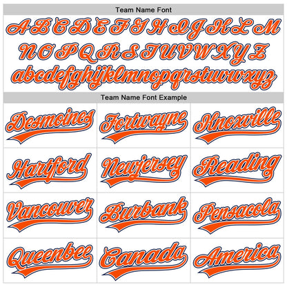 Custom White Orange-Navy Raglan Sleeves Stripes Two-Button Unisex Softball Jersey
