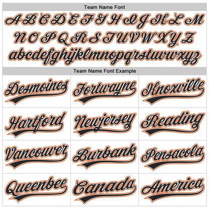 Custom White Black-Orange Raglan Sleeves Stripes Two-Button Unisex Softball Jersey