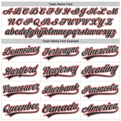Custom White Black-Red Raglan Sleeves Stripes Two-Button Unisex Softball Jersey