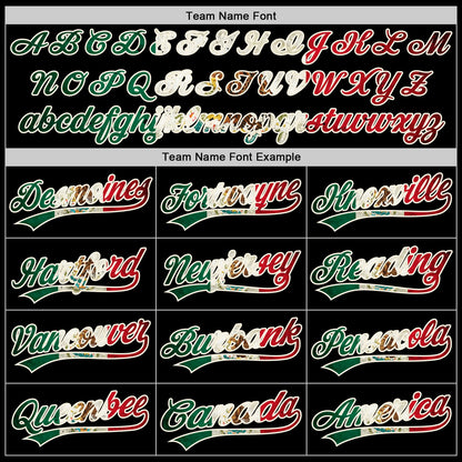 Custom Black Vintage Mexican Flag Cream-Kelly Green Raglan Sleeves Stripes Two-Button Unisex Softball Jersey