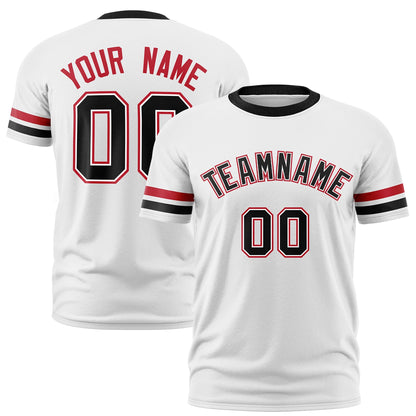 Custom White Black Classic Style Stripe Fashion T-shirt