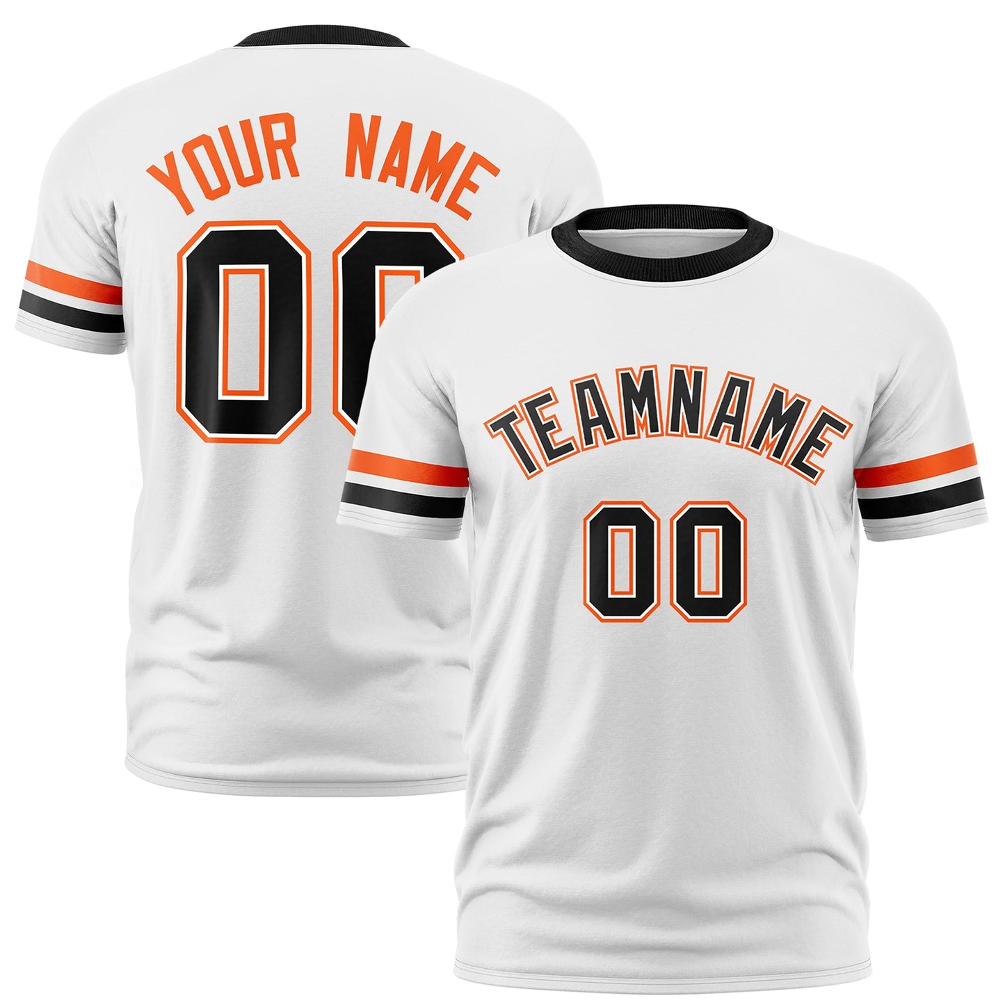 Custom White Black T-shirt Classic Style Stripe Fashion Sports Shirt for Youth & Adults