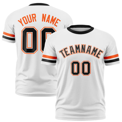 Custom White Black T-shirt Classic Style Stripe Fashion Sports Shirt for Youth & Adults