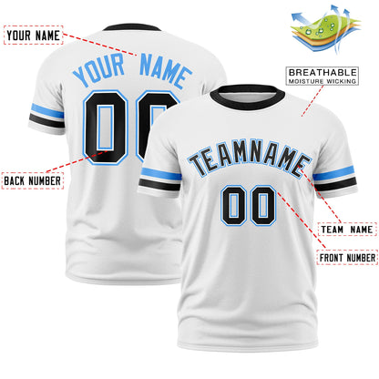 Custom White Black T-shirt Classic Style Stripe Fashion Sports Shirt for Youth & Adults