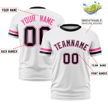 Custom White Black Classic Style Stripe Fashion T-shirt