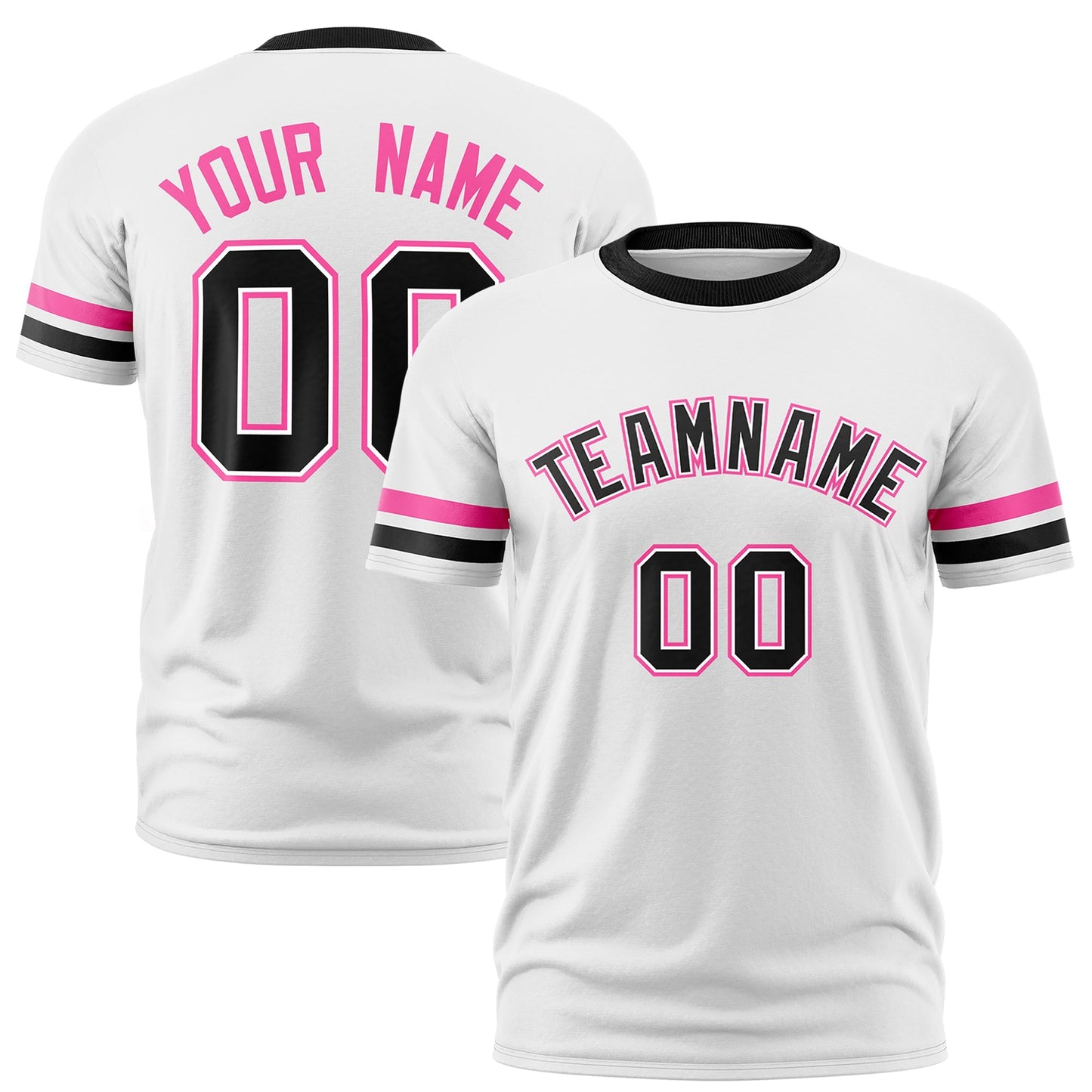 Custom White Black Classic Style Stripe Fashion T-shirt
