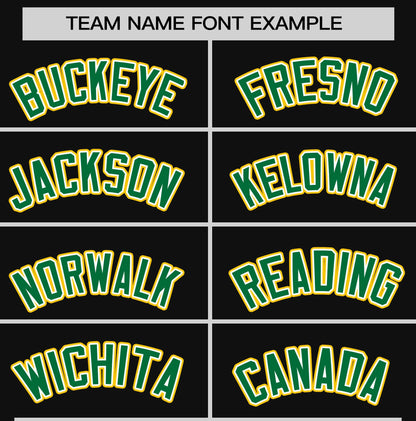 Custom Black Kelly Green T-shirt Classic Style Stripe Fashion Sports Shirt for Youth & Adults