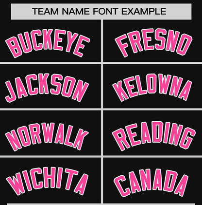 Custom Black Pink T-shirt Classic Style Stripe Fashion Sports Shirt for Youth & Adults