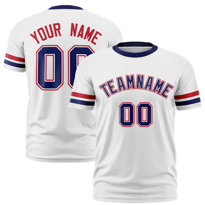 Custom White T-shirt Classic Style Stripe Fashion Sports Shirt for Youth & Adults