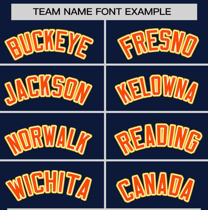 Custom Navy Orange T-shirt Classic Style Stripe Fashion Sports Shirt for Youth & Adults