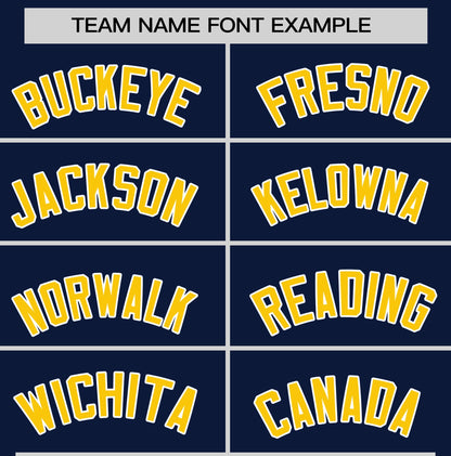 Custom Navy Gold T-shirt Classic Style Stripe Fashion Sports Shirt for Youth & Adults
